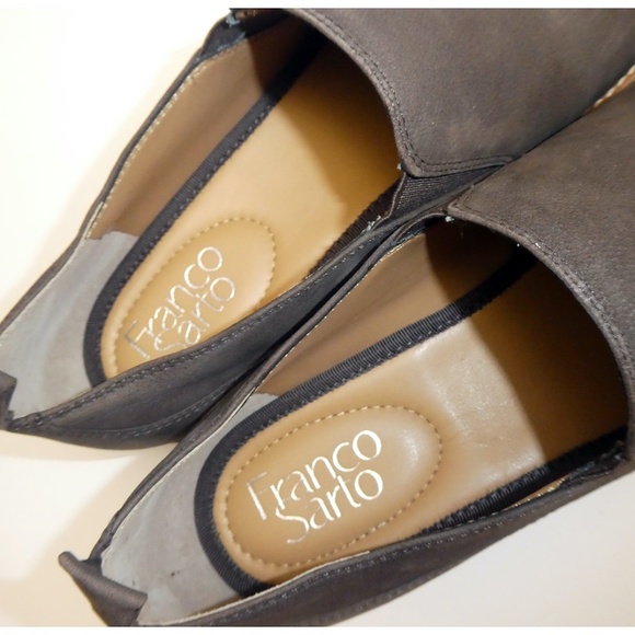 Franco Sarto Grey Leather Suede Loafer Flats - Picture 6 of 7